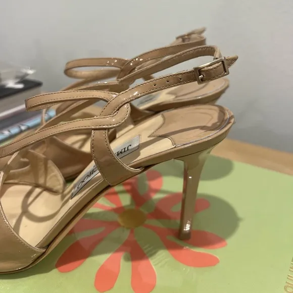 Jimmy Choo Paxton Nude Patent Leather Heel