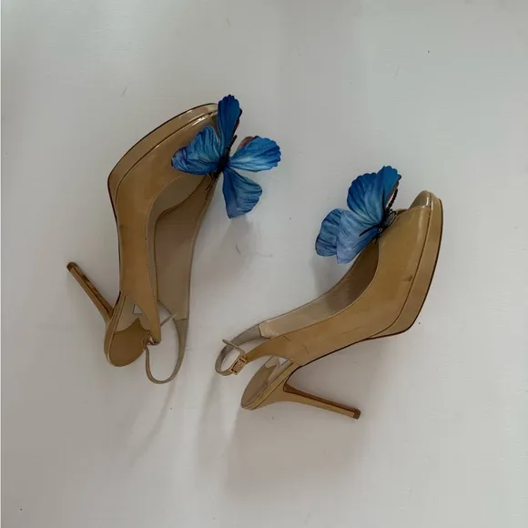 Jimmy Choo sandals shoes butterfly orchid size 9.5-10 US 40 Y2K Carrie Bradshaw
