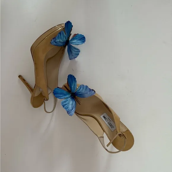 Jimmy Choo sandals shoes butterfly orchid size 9.5-10 US 40 Y2K Carrie Bradshaw