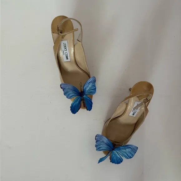 Jimmy Choo sandals shoes butterfly orchid size 9.5-10 US 40 Y2K Carrie Bradshaw