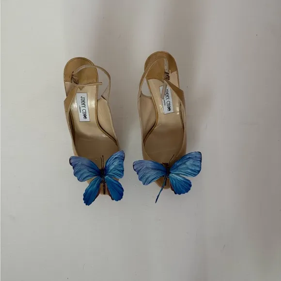 Jimmy Choo sandals shoes butterfly orchid size 9.5-10 US 40 Y2K Carrie Bradshaw