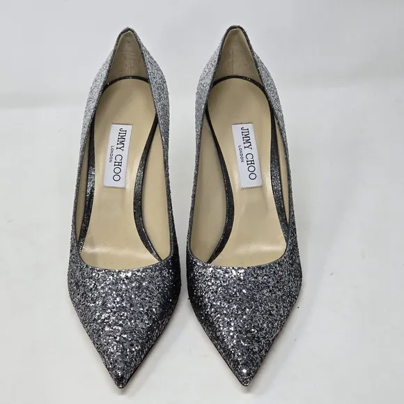 Jimmy Choo Silver Glitter Women's Shoes