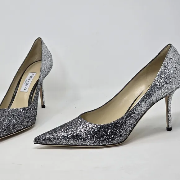 Jimmy Choo Silver Glitter Women's Shoes
