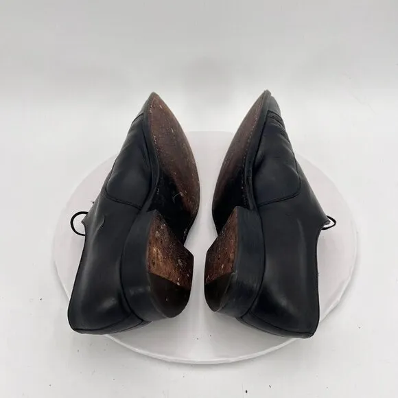 J.M. Weston Men Size 9E Black Leather Cap Toe Lace Up Oxford Dress Shoes