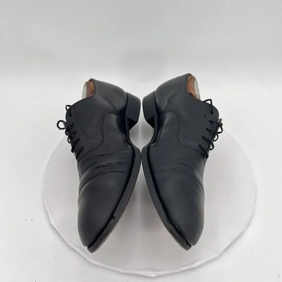 J.M. Weston Men Size 9E Black Leather Cap Toe Lace Up Oxford Dress Shoes