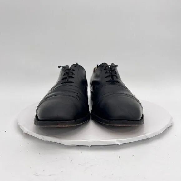 J.M. Weston Men Size 9E Black Leather Cap Toe Lace Up Oxford Dress Shoes