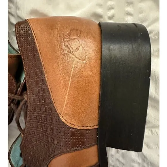 John Fleuvog Men's Executor Rusnak Brown &amp; Tan leather dress shoes size 9