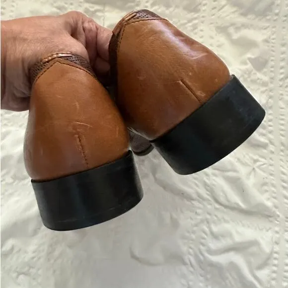 John Fleuvog Men's Executor Rusnak Brown &amp; Tan leather dress shoes size 9