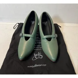 John Fluevog MINIMALISTIC PADDED PUMPS SHOES GREEN SIZE 7