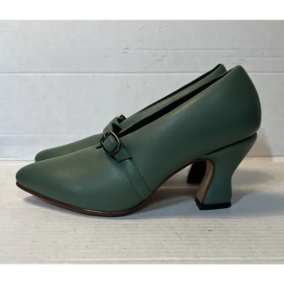 John Fluevog MINIMALISTIC PADDED PUMPS SHOES GREEN SIZE 7