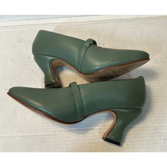 John Fluevog MINIMALISTIC PADDED PUMPS SHOES GREEN SIZE 7