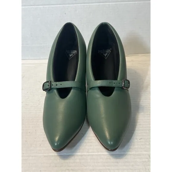 John Fluevog MINIMALISTIC PADDED PUMPS SHOES GREEN SIZE 7