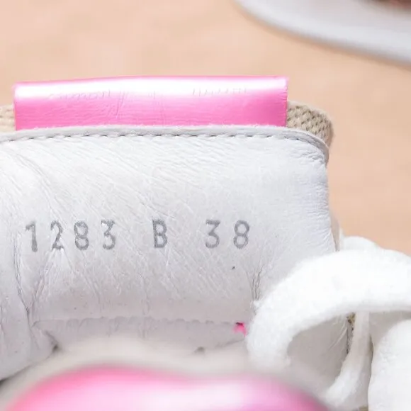 John Richmond Women Grey Pink Glitter Rock&amp;Roll Sneakers sz 7.5US EUR38