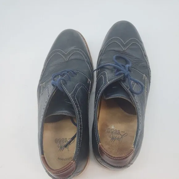 Johnson &amp; Murphy Upton Wingtip Mens Black Size 10 Shoes