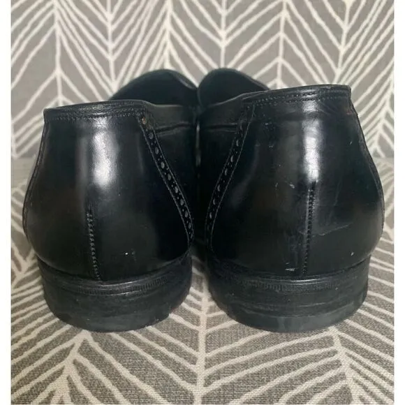 Johnston &amp; Murphy Aristocraft LOAFER wingtip Black Leather Dress Shoes men 9.5