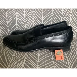 Johnston &amp; Murphy Aristocraft LOAFER wingtip Black Leather Dress Shoes men 9.5