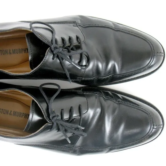 Johnston &amp; Murphy Black Leather Oxford Shoes Sz 9M