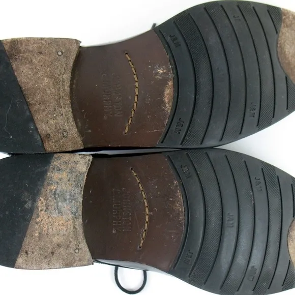 Johnston &amp; Murphy Black Leather Oxford Shoes Sz 9M