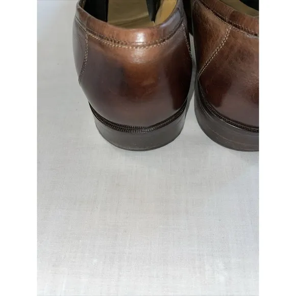 Johnston &amp; Murphy Cellini Italy Men’s Dress Shoes Size 9.5 M Brown Weave Leather