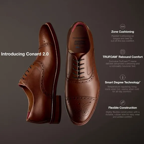 Johnston &amp; Murphy Conard 2.0 Mens Oxfords Size 9M NEW!