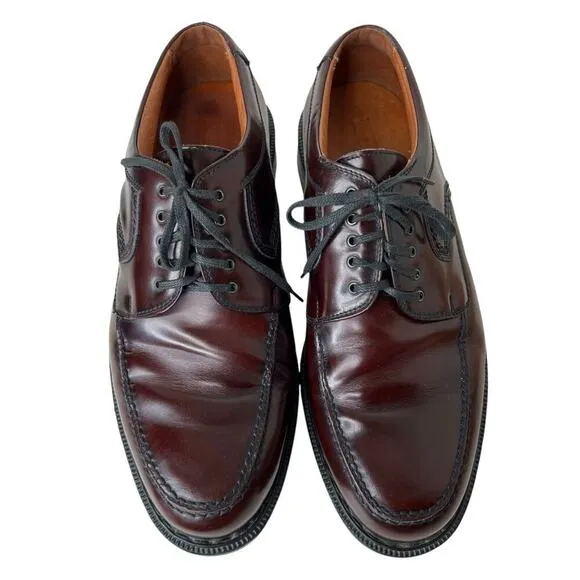 JOHNSTON &amp; MURPHY Derby Leather Shoes in Burgundy Men's Size 9.5 M