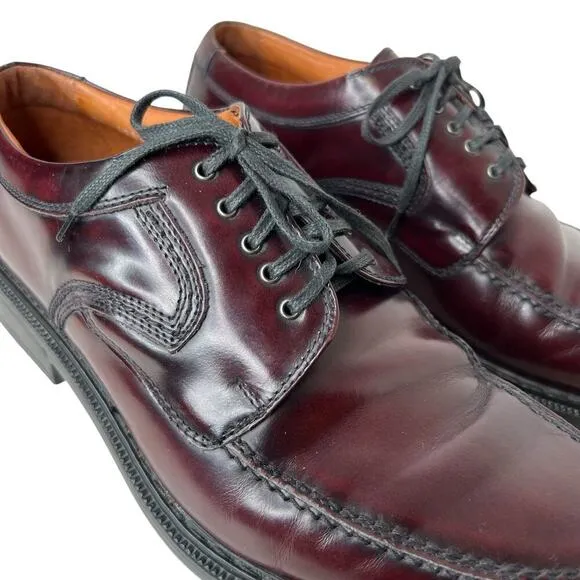 JOHNSTON &amp; MURPHY Derby Leather Shoes in Burgundy Men's Size 9.5 M