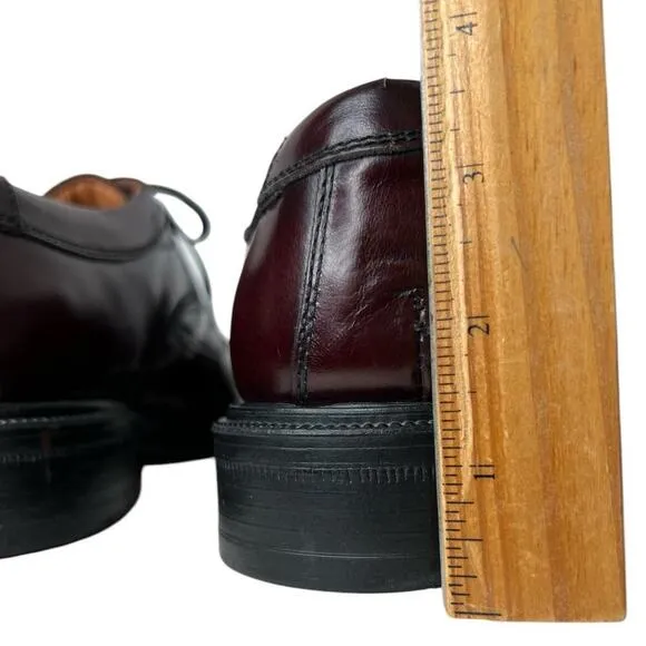 JOHNSTON &amp; MURPHY Derby Leather Shoes in Burgundy Men's Size 9.5 M