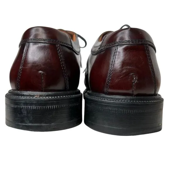 JOHNSTON &amp; MURPHY Derby Leather Shoes in Burgundy Men's Size 9.5 M