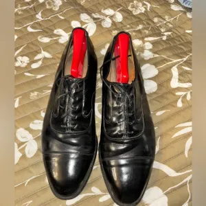 Johnston‎ &amp; Murphy J&amp;M Cap Toe Black Leather Oxford Dress Shoes Men Size 10