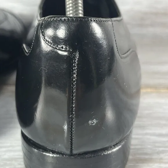 Johnston &amp; Murphy Men’s Black Leather Black Oxford Dress Shoes Size 10.5 USA