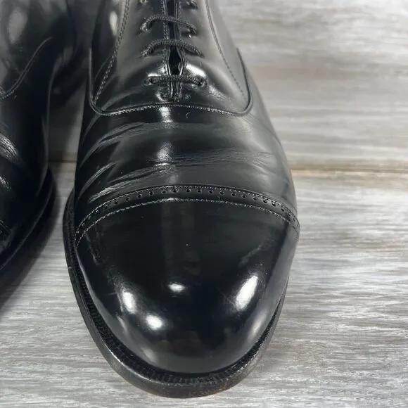 Johnston &amp; Murphy Men’s Black Leather Black Oxford Dress Shoes Size 10.5 USA