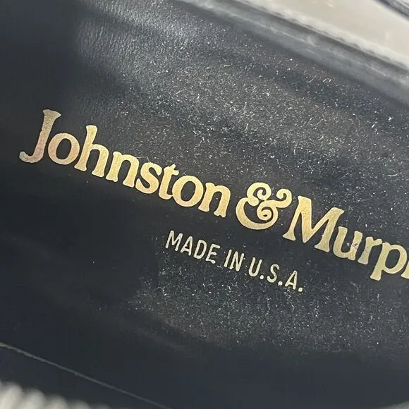 Johnston &amp; Murphy Men’s Black Leather Black Oxford Dress Shoes Size 10.5 USA