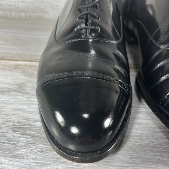 Johnston &amp; Murphy Men’s Black Leather Black Oxford Dress Shoes Size 10.5 USA