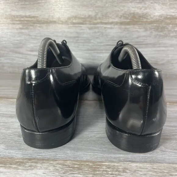 Johnston &amp; Murphy Men’s Black Leather Black Oxford Dress Shoes Size 10.5 USA