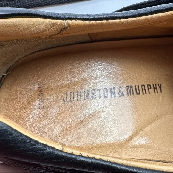 Johnston &amp; Murphy Men’s Schuler Leather Tie Dress Shoes Size 9.5 Black