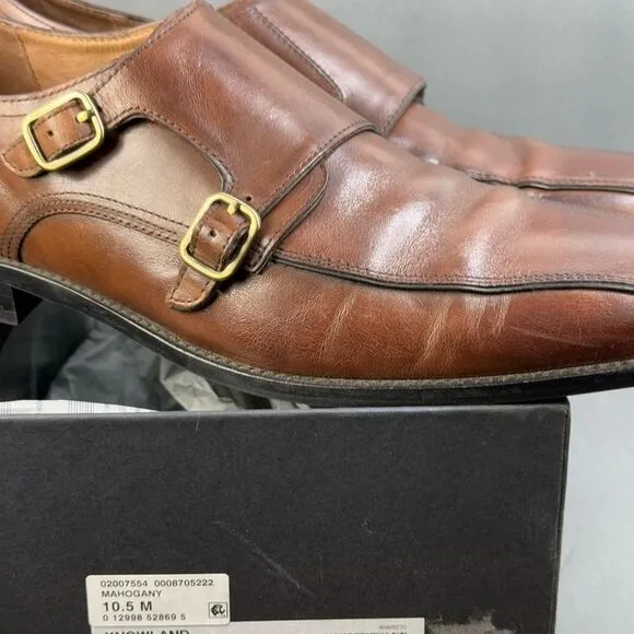 Johnston &amp; Murphy KNOWLAND Double Monk Mahogany Calfskin men’s size 10.5