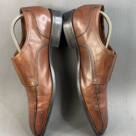 Johnston &amp; Murphy KNOWLAND Double Monk Mahogany Calfskin men’s size 10.5