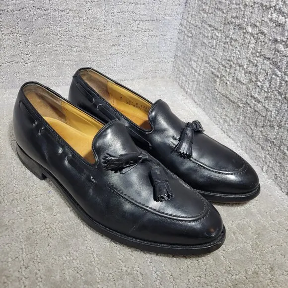 Johnston Murphy Aristocraft Men's Size 9D Black Leather Tasselled Loafers Shoes