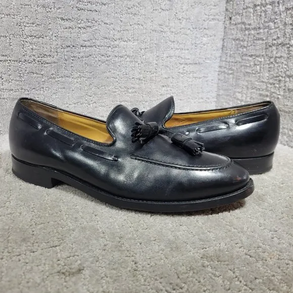 Johnston Murphy Aristocraft Men's Size 9D Black Leather Tasselled Loafers Shoes