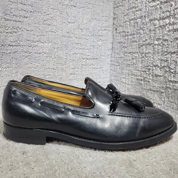Johnston Murphy Aristocraft Men's Size 9D Black Leather Tasselled Loafers Shoes