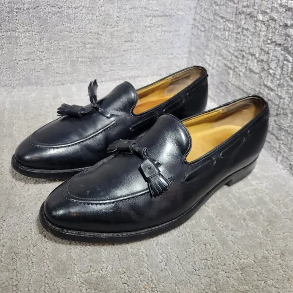 Johnston Murphy Aristocraft Men's Size 9D Black Leather Tasselled Loafers Shoes