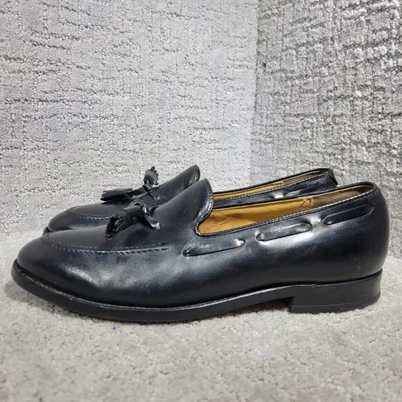 Johnston Murphy Aristocraft Men's Size 9D Black Leather Tasselled Loafers Shoes