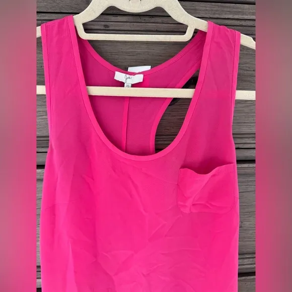 Joie 100% Silk Pink Sleeveless Dress EUC Hot Pink Racerback Mini