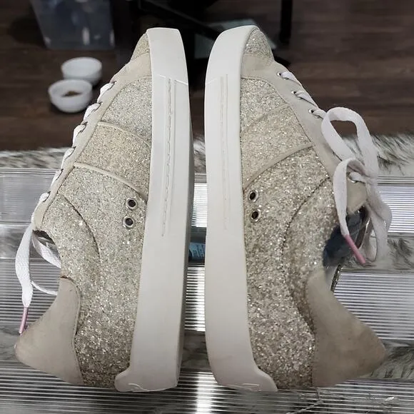 JOIE DAKOTA GLITTER LACE UP SNEAKERS SIZE 39.5 GUC