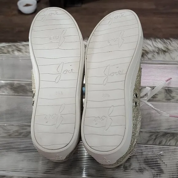 JOIE DAKOTA GLITTER LACE UP SNEAKERS SIZE 39.5 GUC