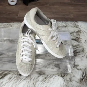 JOIE DAKOTA GLITTER LACE UP SNEAKERS SIZE 39.5 GUC
