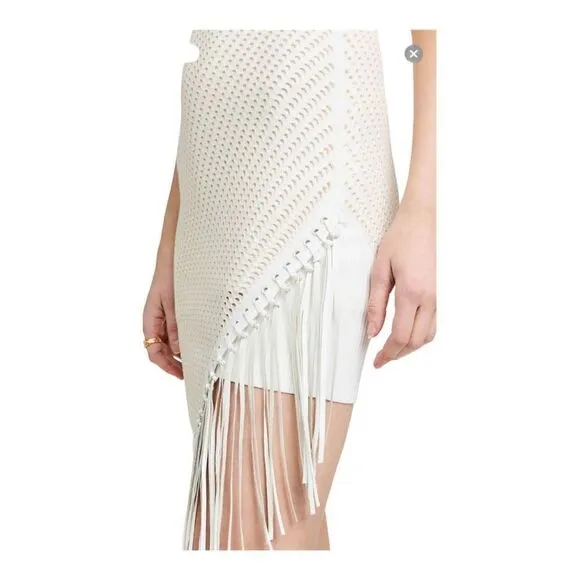 JONATHAN SIMKHAI Ivory Chelle Pointelle Dress Size Large