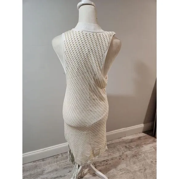JONATHAN SIMKHAI Ivory Chelle Pointelle Dress Size Large