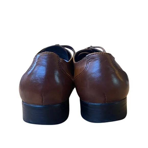 Jones Bootmaker Men's 9.5 Deacon $149 Leather Oxfords Lace Up Dress Shoes Brown