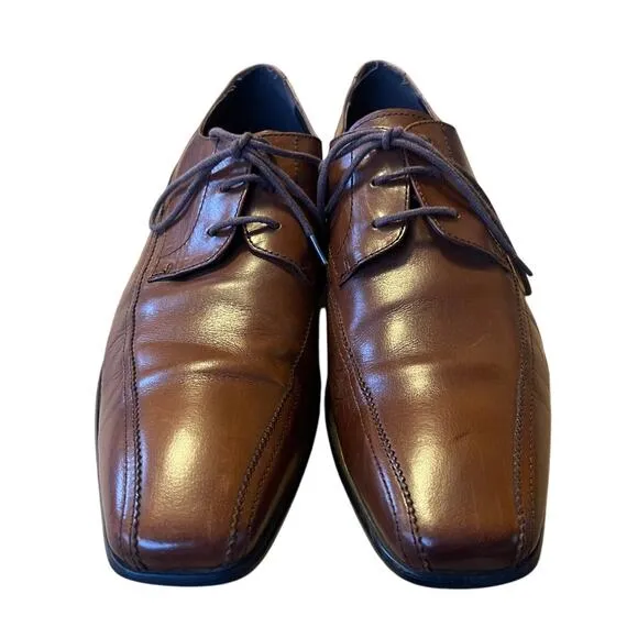 Jones Bootmaker Men's 9.5 Deacon $149 Leather Oxfords Lace Up Dress Shoes Brown